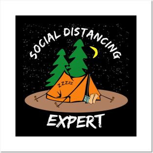 Social Distancing Expert, Funny Camping Social Distancing Champion 2020 Posters and Art